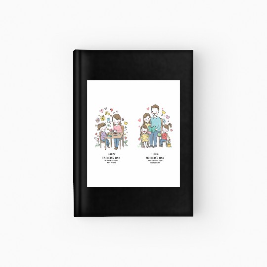 Mother's Day Family Illustration - Versatile Graph Hardcover Journal