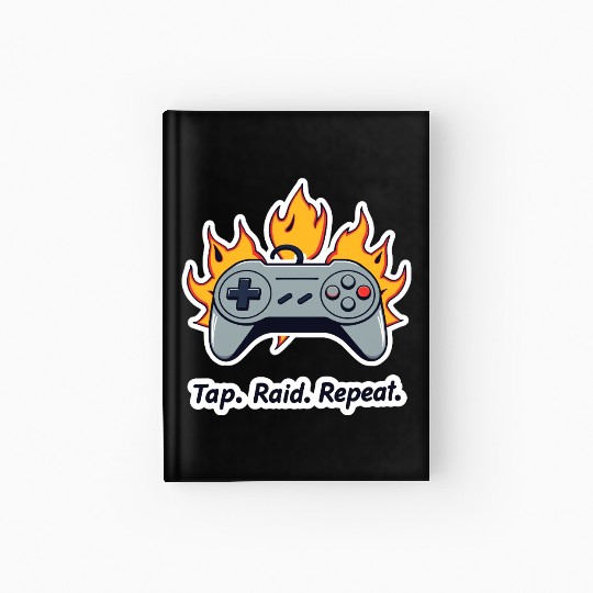 Tap. Raid. Repeat. – Retro Gamer Controller On Fir Hardcover Journal