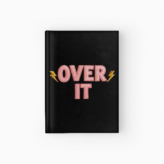 Over It Embroidered Pastel Puff Lettering Hardcover Journal