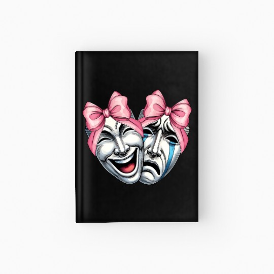 Coquette Bow Theatre Mask Drama Comedy Artist Girl Hardcover Journal