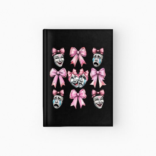 Coquette Bow Theatre Mask Drama Comedy Artist Girl Hardcover Journal