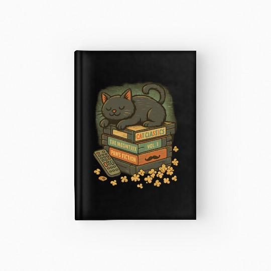 Cat Classics Retro Cat Vibes VHS Television Hardcover Journal