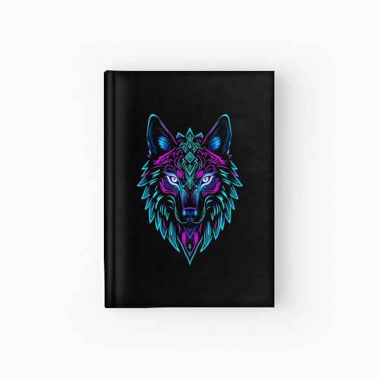 wolf face Hardcover Journal