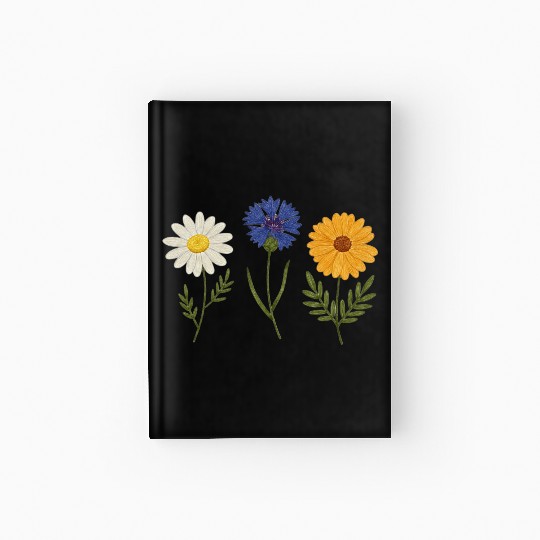 Wildflower Trio Daisy Cornflower Marigold Hardcover Journal