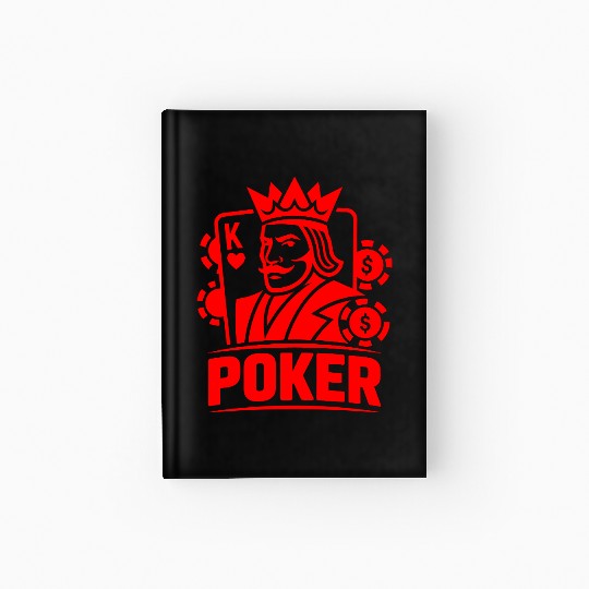 Poker King of Hearts Design Vector One Color Hardcover Journal