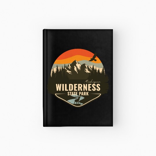 Wilderness State Park Michigan MI Retro Camping Hardcover Journal