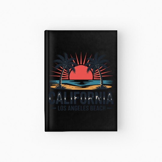 Trendy Los Angeles California Palm Tree Beach Suns Hardcover Journal