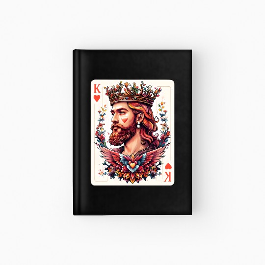 King of Hearts Card Illustration Hardcover Journal