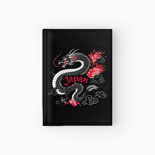 Majestic Japanese Dragon Tattoo Style Art design Hardcover Journal