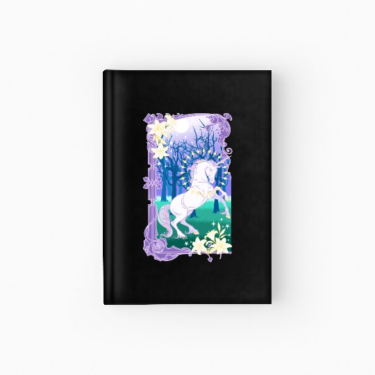 Unicorn fantasy lilac moon Hardcover Journal