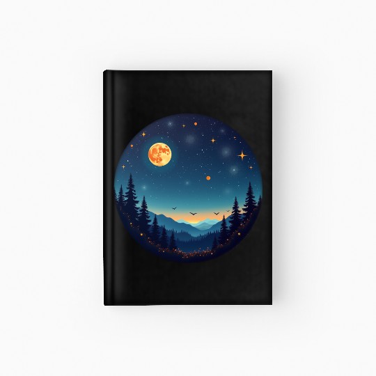 Starry Night Mountain Hardcover Journal