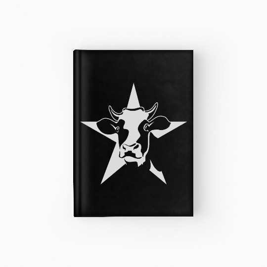 Cow Portrait Farmer Agriculture Minimalist Hardcover Journal