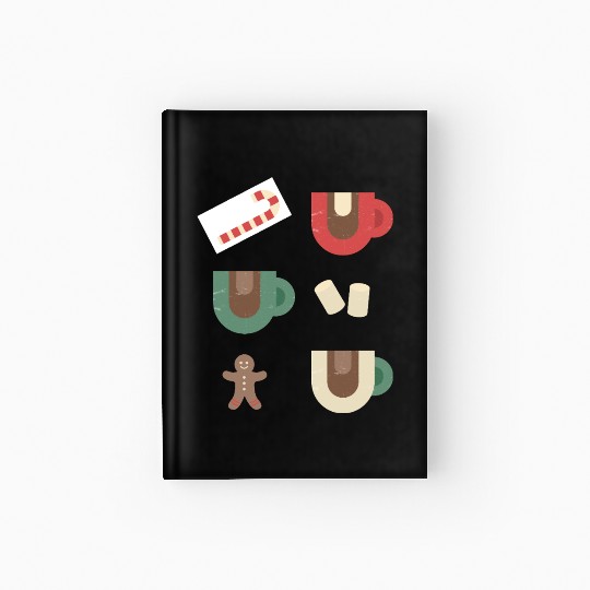 Cute Retro Hot Cocoa Christmas Mug Design Hardcover Journal