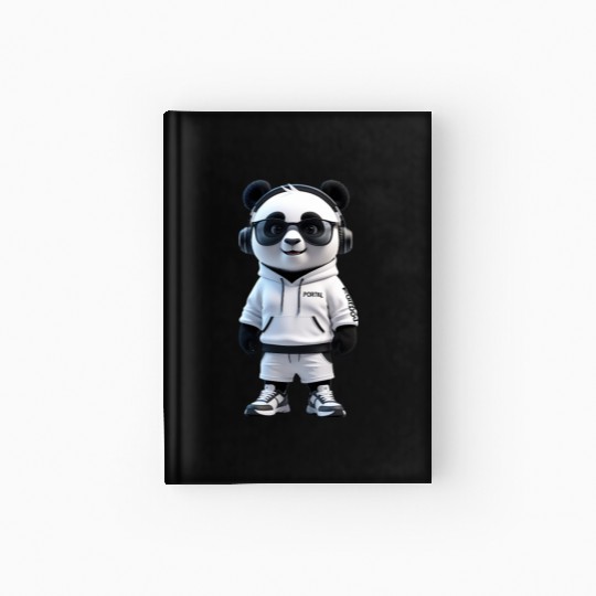 Stylish 3D Panda Character Hardcover Journal