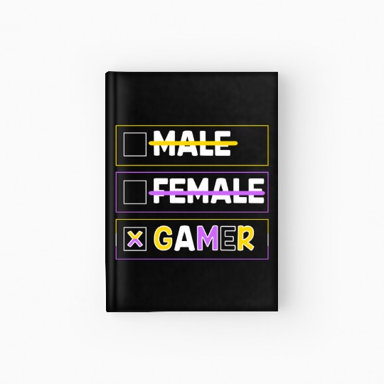Gender Pronouns Male Female Gamer Hardcover Journal
