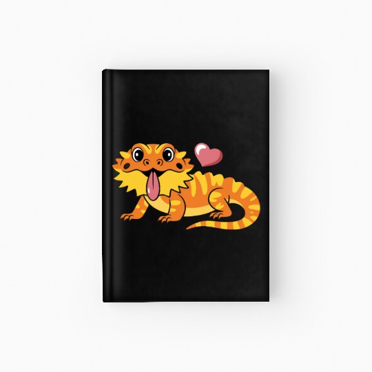 Kawaii Cartoon Reptile Pogona Herpetology Bearded Hardcover Journal