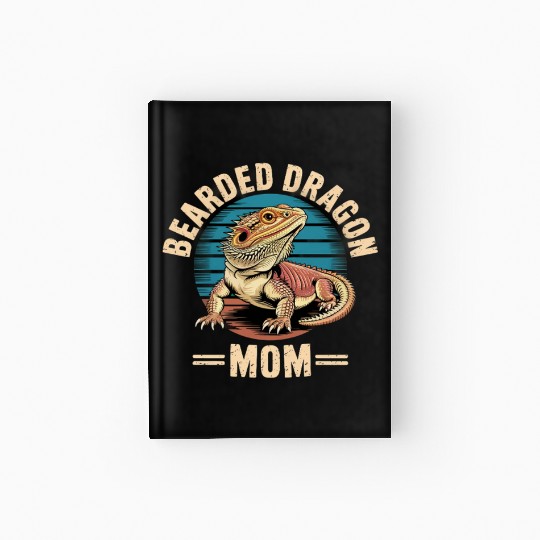 Retro Pogona Reptile Herpetology Mom Bearded Hardcover Journal
