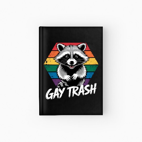 Gay Trash Raccoon LGBTQ Pride Vintage Hardcover Journal