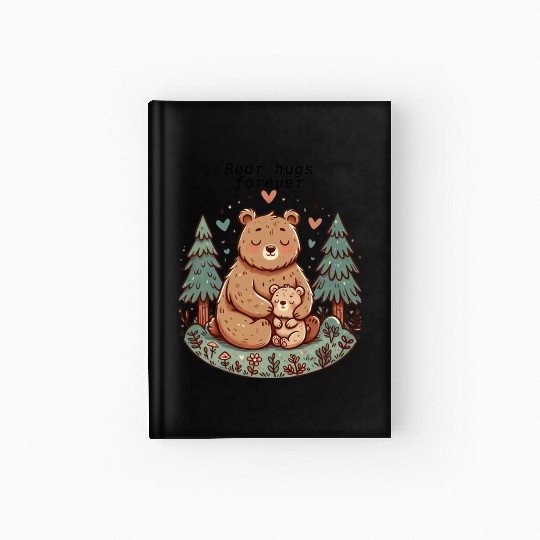 Mama Bear Love – Cute Forest Hug Art Hardcover Journal