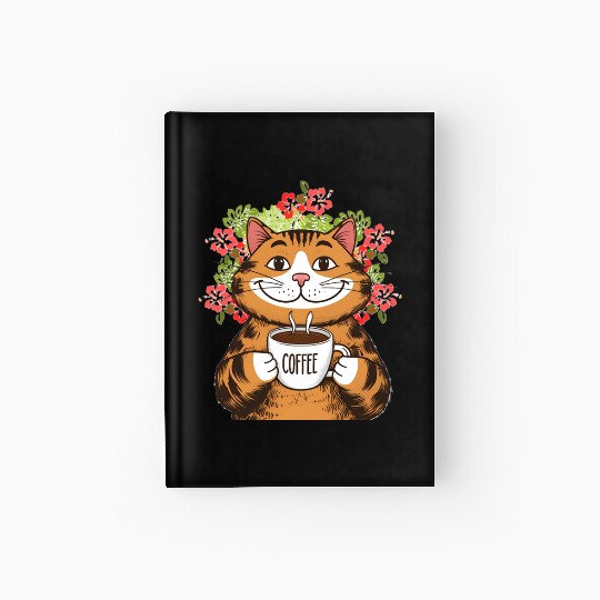 Coffee, Cats & Hibiscus Hardcover Journal