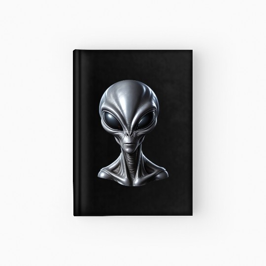 Realistic Grey Alien Extraterrestrial Hardcover Journal