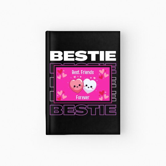 Best Friends Forever Cute Pink Hardcover Journal For Girls