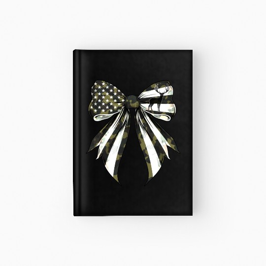 Coquette Bow Deer Hunting Camouflage US Flag Pride Hardcover Journal