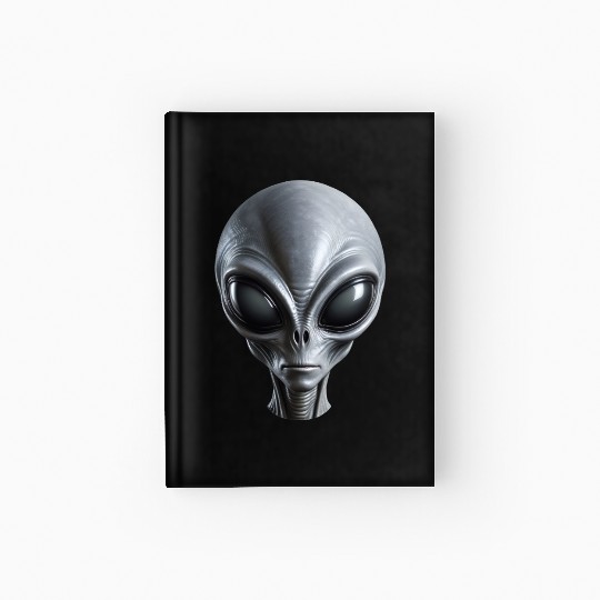 Real Small Grey Alien Extraterrestrial Hardcover Journal