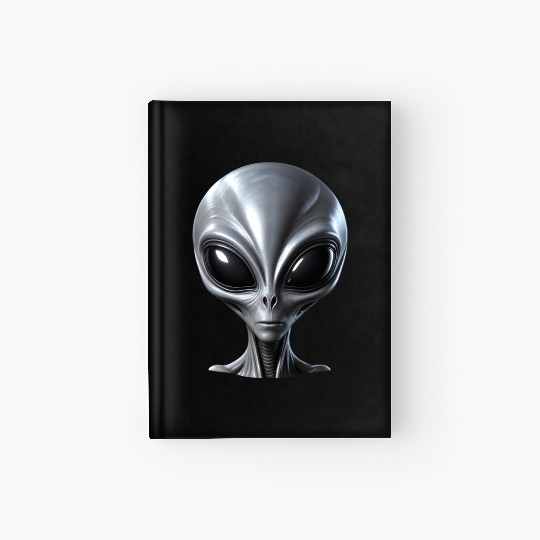 Scary Small Grey Alien Extraterrestrial Hardcover Journal