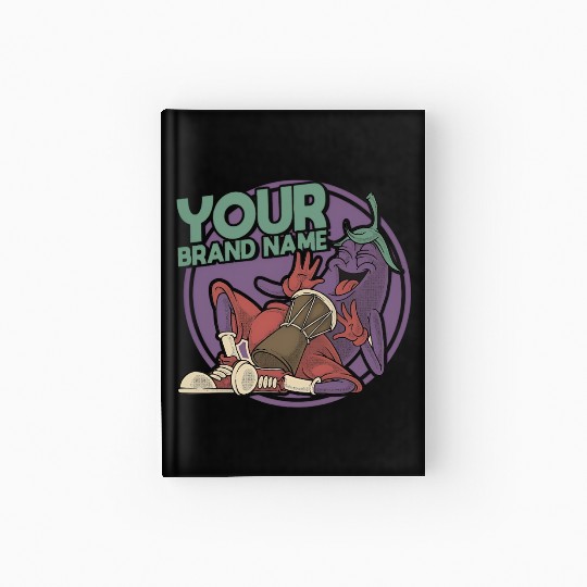 Funky Eggplant Drummer – Funny Cartoon Music T-Shi Hardcover Journal