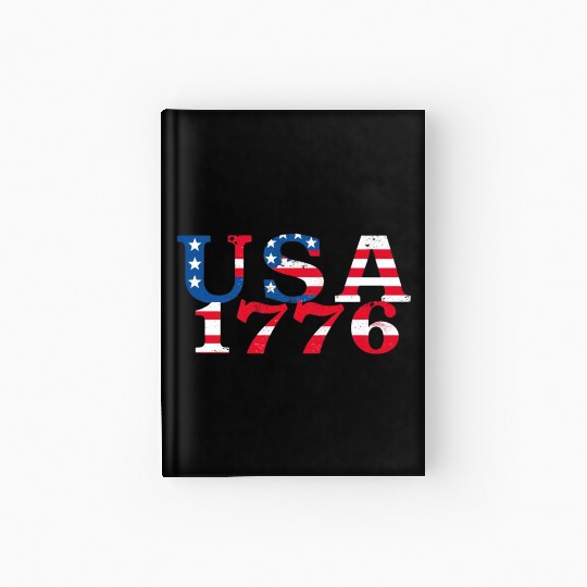 USA Established 1776 Stars Red White Blue Hardcover Journal