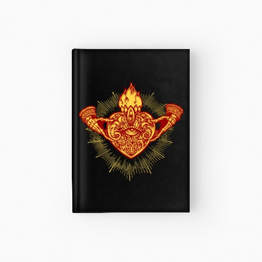 Sacred Heart Claddagh Symbol - Fire Hardcover Journal