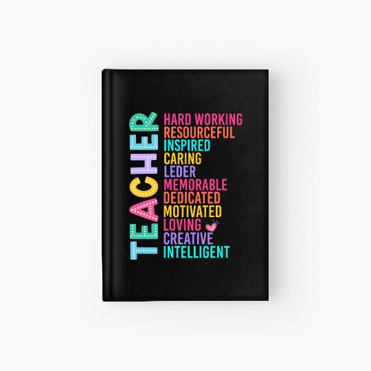 TEACHER APPRECIATION Colourful Inspirational Words Hardcover Journal