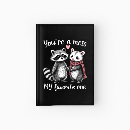 Feral Design Love Couple Possum Opossum Raccoon Hardcover Journal