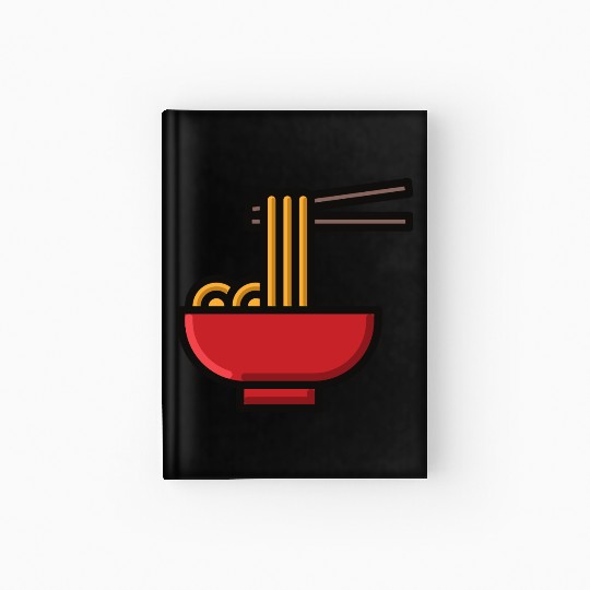 Cute Ramen Bowl with Chopsticks | Japanese Noodles Hardcover Journal