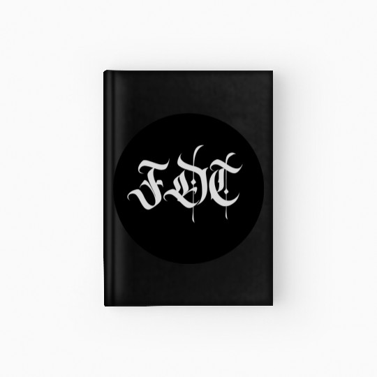 Ornate Gothic Lettering FDT in Light Grey on Black Hardcover Journal
