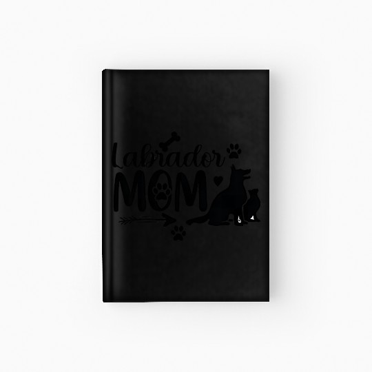 Labrador Mom SVG – Dog Silhouette & Paw Print Desi Hardcover Journal