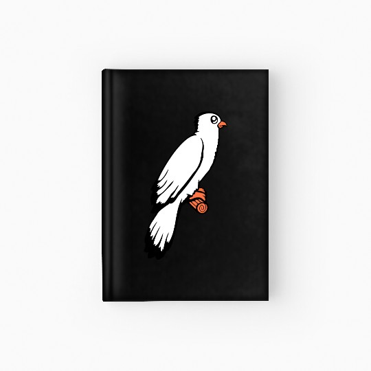 Bird sitting cute cage branch sweet pet parrot fun Hardcover Journal