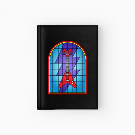 Stained Glass Art Electric Guitar Hardcover Journal