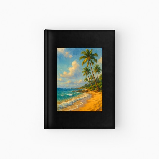 Tropical Serenity – Peaceful Beach Landscape Art Hardcover Journal