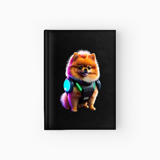 Cyber Pomeranian: Explorer of the Future Hardcover Journal