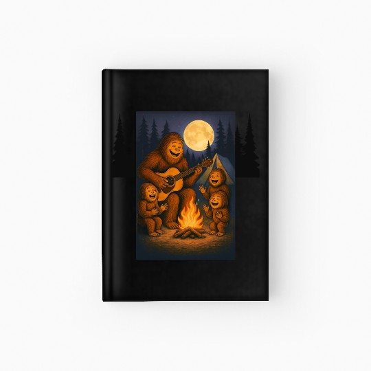 Bigfoot Family Singing Around Campfire - Family Hardcover Journal