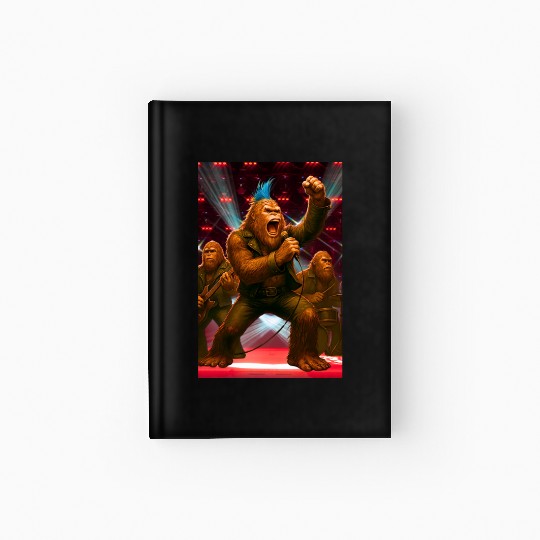 Bigfoot Punk Rock Band Rocking the House Hardcover Journal