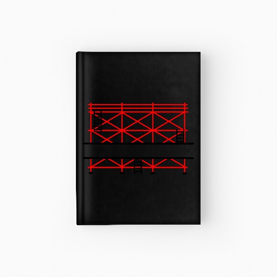 Red Scaffold Banner Add Company Name Hardcover Journal