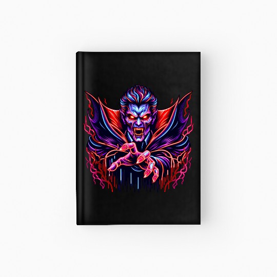 Neon Vampire Lord – Retro Horror Glow Hardcover Journal