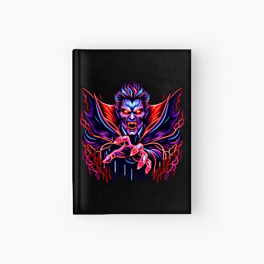 Neon Vampire Lord – Retro Horror Glow Hardcover Journal