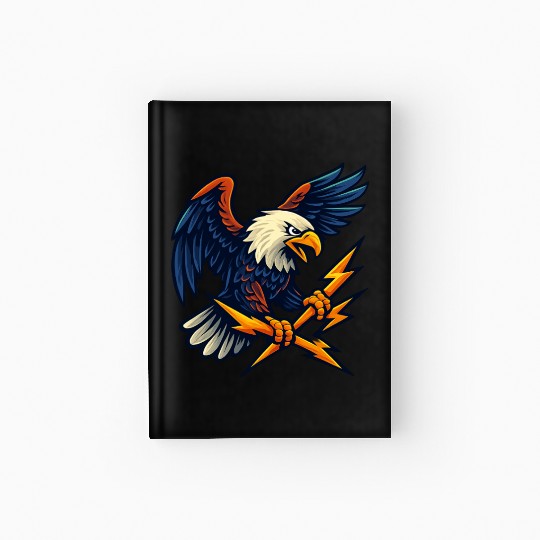 Bald Eagle with Lightning Bolts Hardcover Journal Design