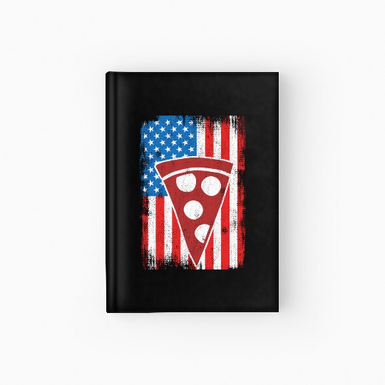 4th Of July US Pizza Hardcover Journal