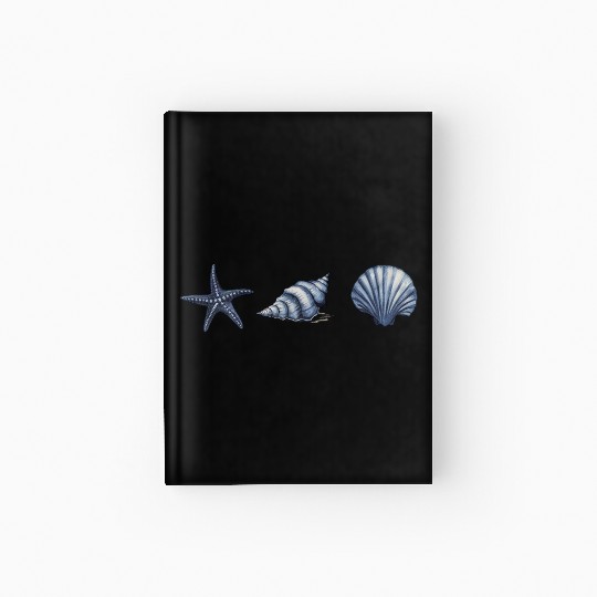 Cute Sea Creatures starfish Ocean Watercolor Hardcover Journal