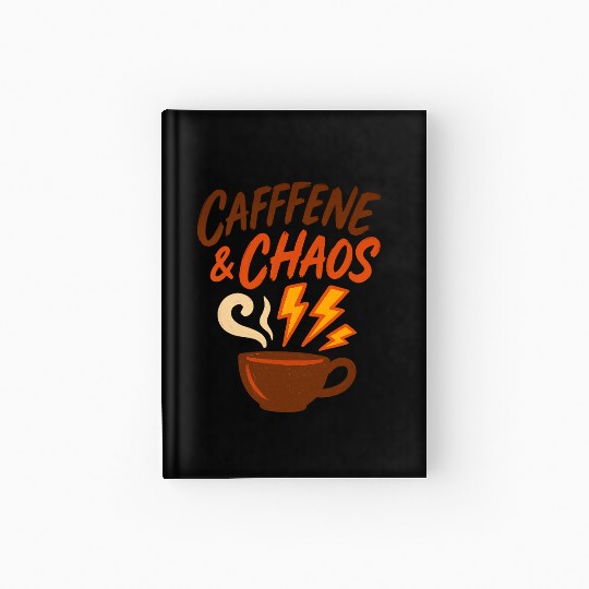 Caffeine & Chaos – Coffee Lovers Unite Hardcover Journal